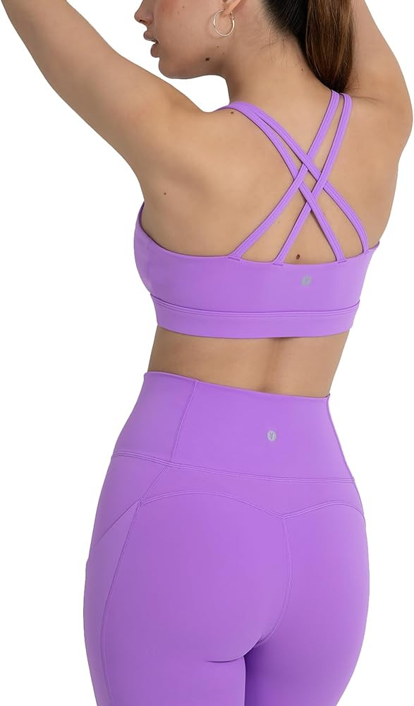 YITTY Active Women's Ultraluxe Strappy Medium Impact Bra, Athleisure, 4-Way-Stretch | Amazon (US)