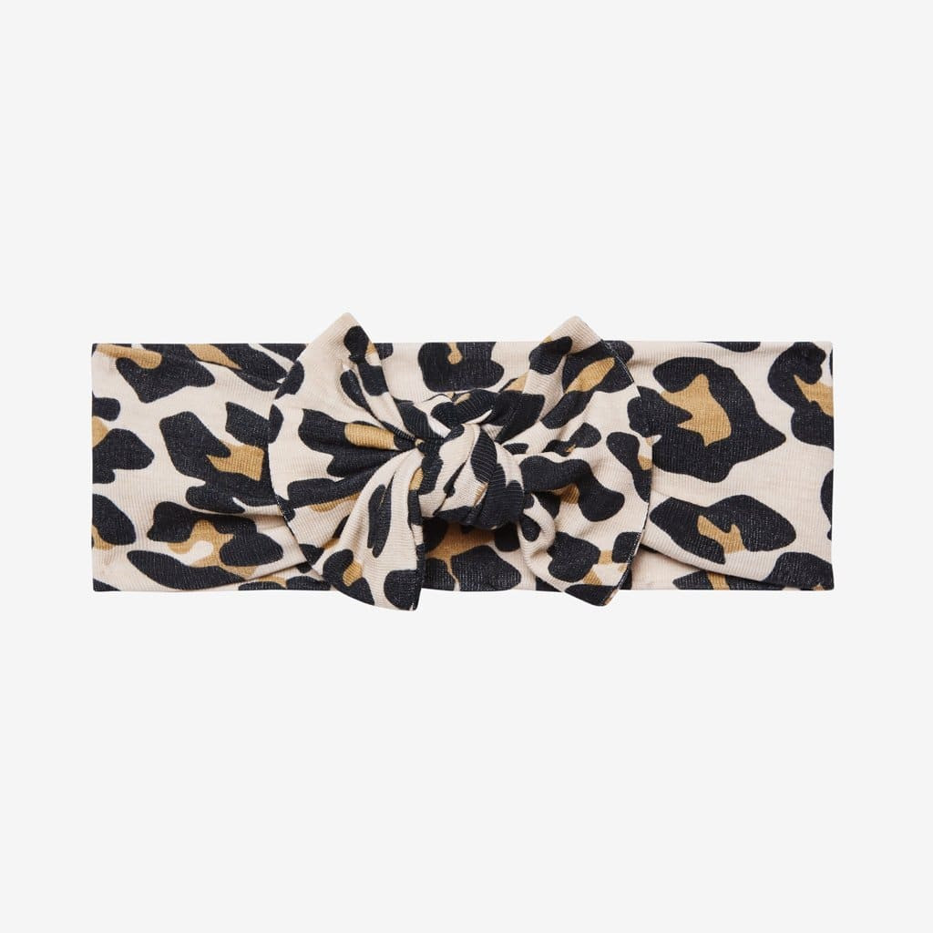 Baby Headwrap | Lana Leopard Tan | Leopard Baby Girl Headband | Posh Peanut