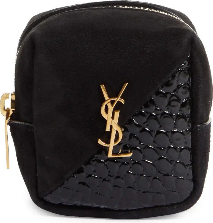 Saint Laurent Jamie Suede & Croc-Embossed Leather Bag Charm | Nordstrom | Nordstrom