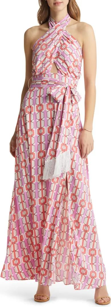VICI Collection Geometric Print Halter Maxi Dress | Nordstrom | Nordstrom