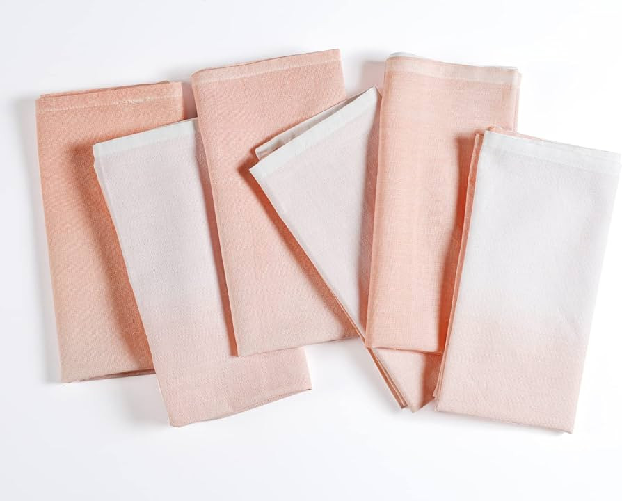 FINGERCRAFT Ombre Cloth Napkins Set of 6 Cotton Linen Blend Dinner Napkins Perfect for Parties Di... | Amazon (US)