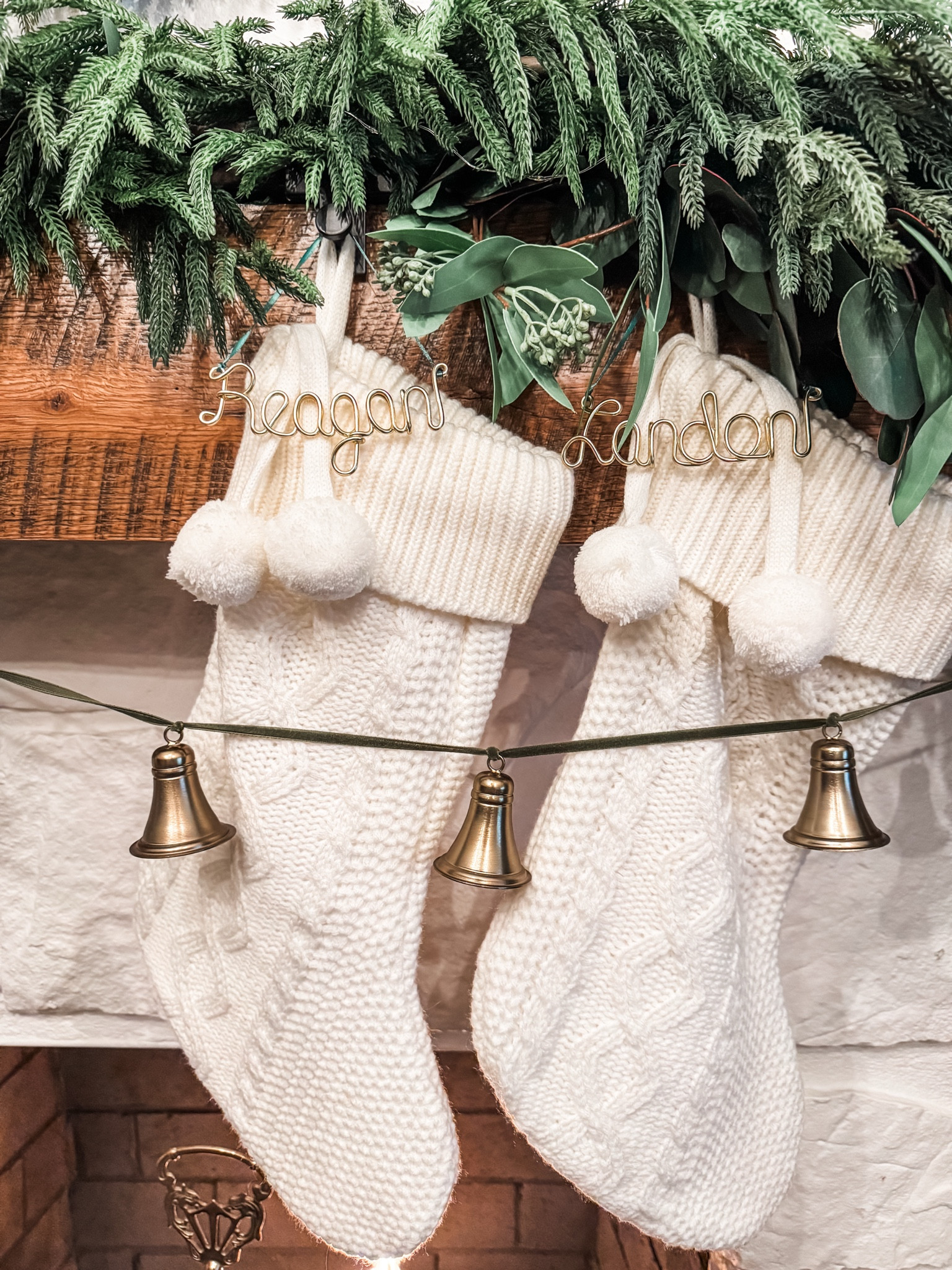The stockings are hung by the chimney with care 🤍🌲

#garland #personalizedornament #garlandbells 

#LTKHome #LTKSeasonal #LTKHoliday