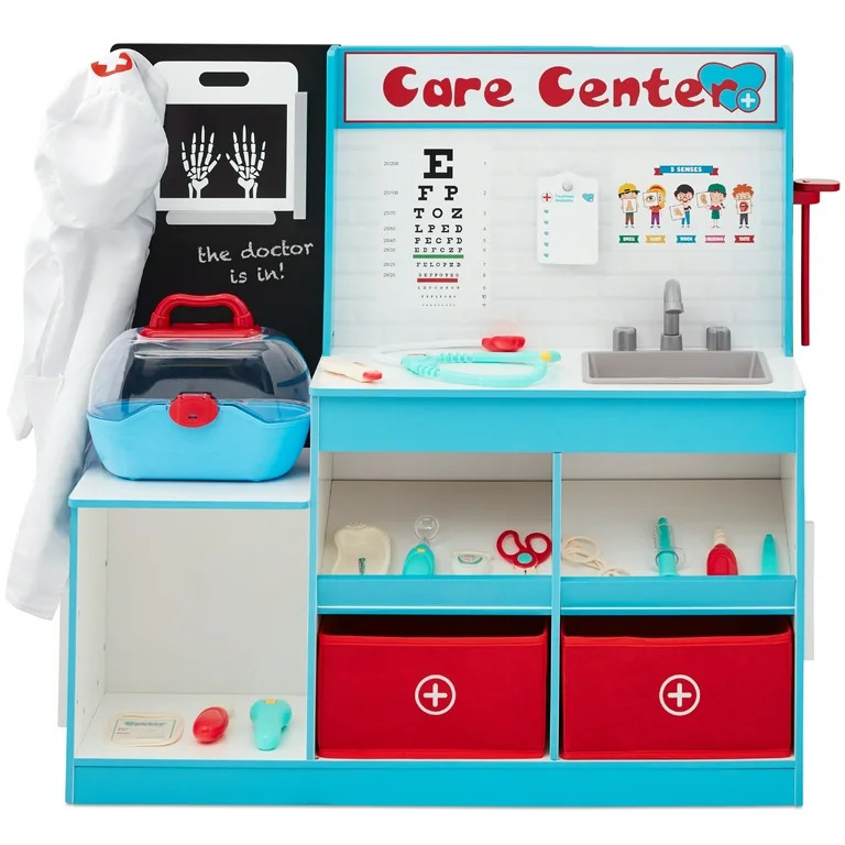 Best Choice Products Pretend Play Doctor's Office, Wooden Toy Set for Kids w/ Carrying Case, Acce... | Walmart (US)
