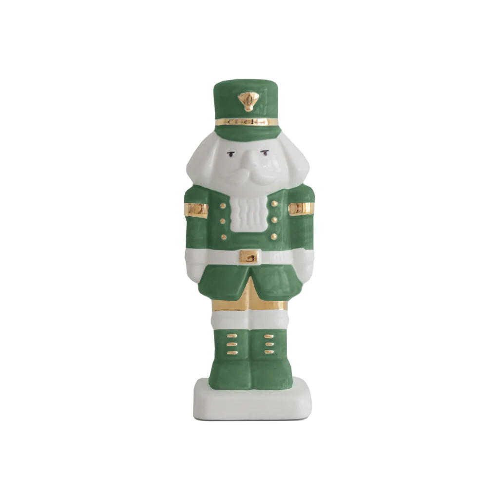 Holiday Green Nutcracker with 22K Gold Accents | Lo Home by Lauren Haskell Designs