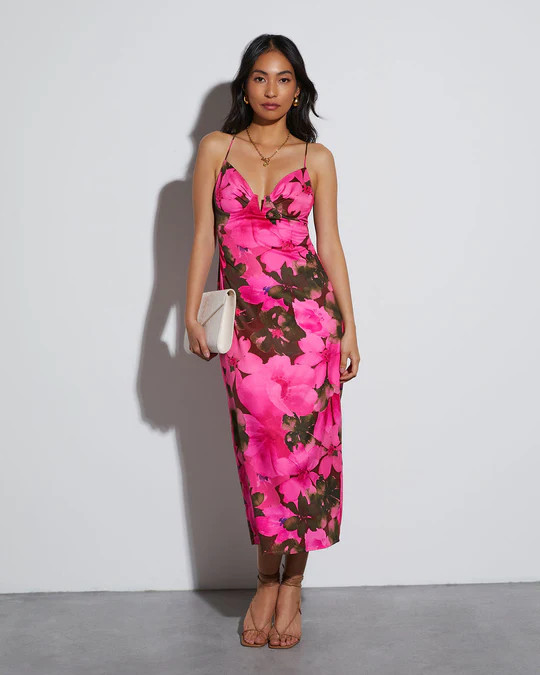 Katina Floral Sweetheart Midi Dress | VICI