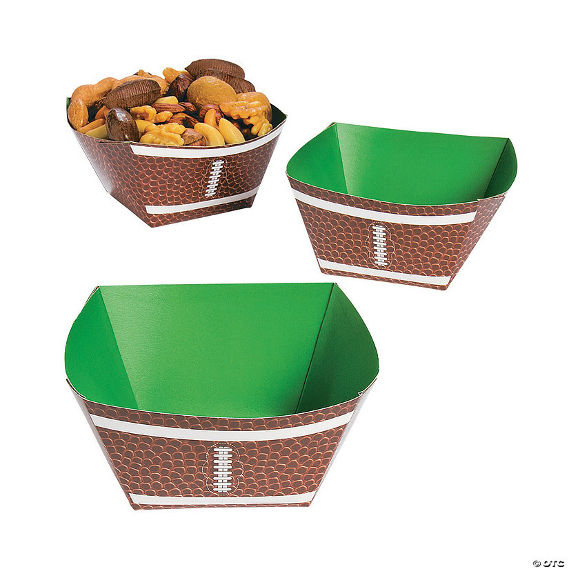 5" x 3" Football Disposable Paper Food Bowls - 6 Ct. | Oriental Trading Company