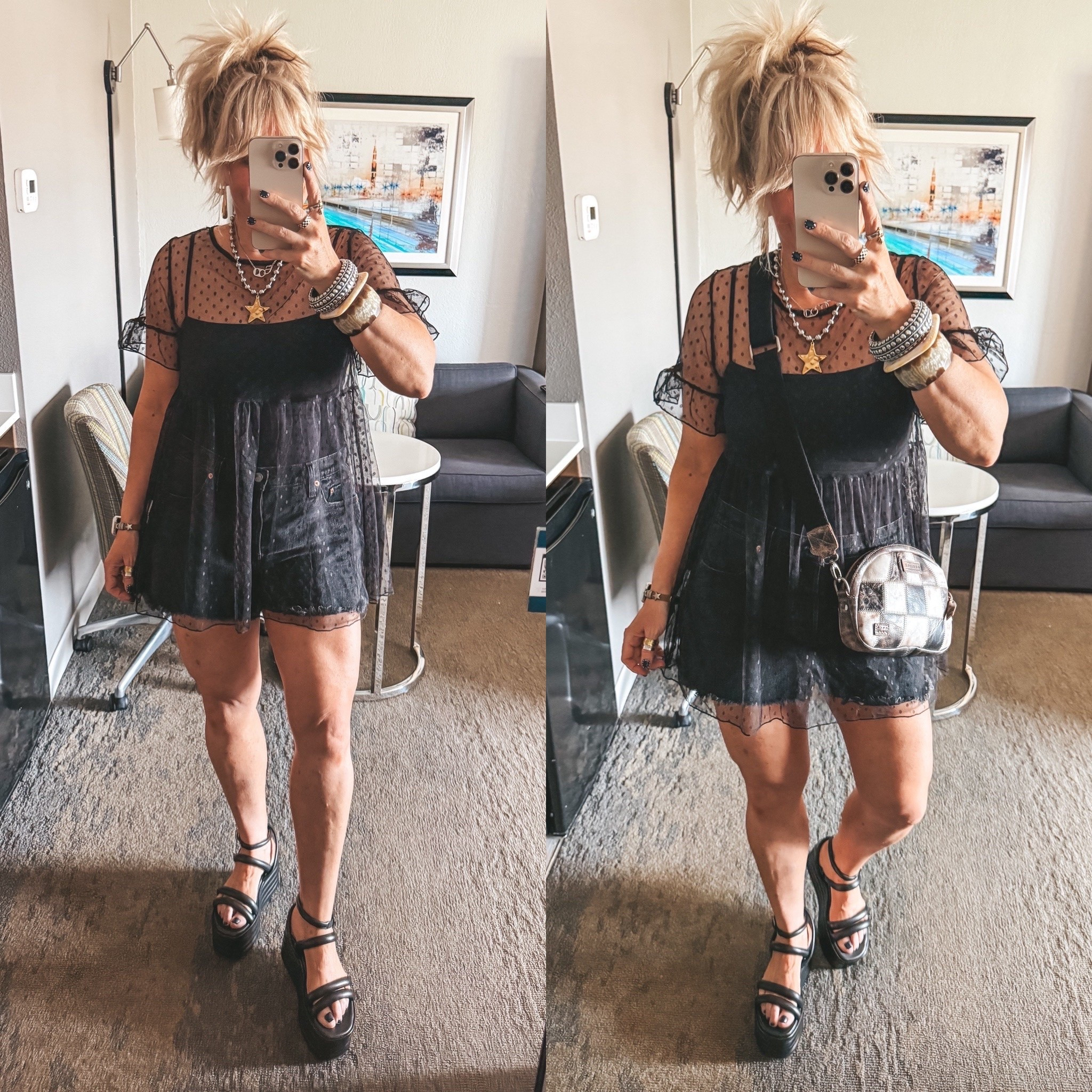 The cutest mesh top from Amazon and the best price!! 👏🏼👏🏼
These curve Levi’s fit so good and I sized up two sizes for a baggy fit but I could’ve sized up one. 
Rings and earrings - Save with code MANDIE @shopbeljoy
Checkered bag - Save with code MANDIE10 @shopeverydaychic on instagram

#concertstyle #summerconcertstyle

#LTKootd #LTKgrwm #LTKOver40