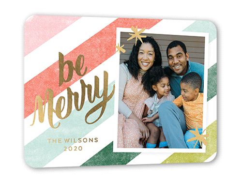 Striped Merry Holiday Card | Shutterfly