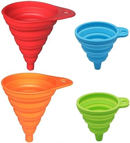 KongNai Silicone Collapsible Funnel Set of 4, Small and Large, Kitchen Gadgets Accessories Foldab... | Amazon (US)