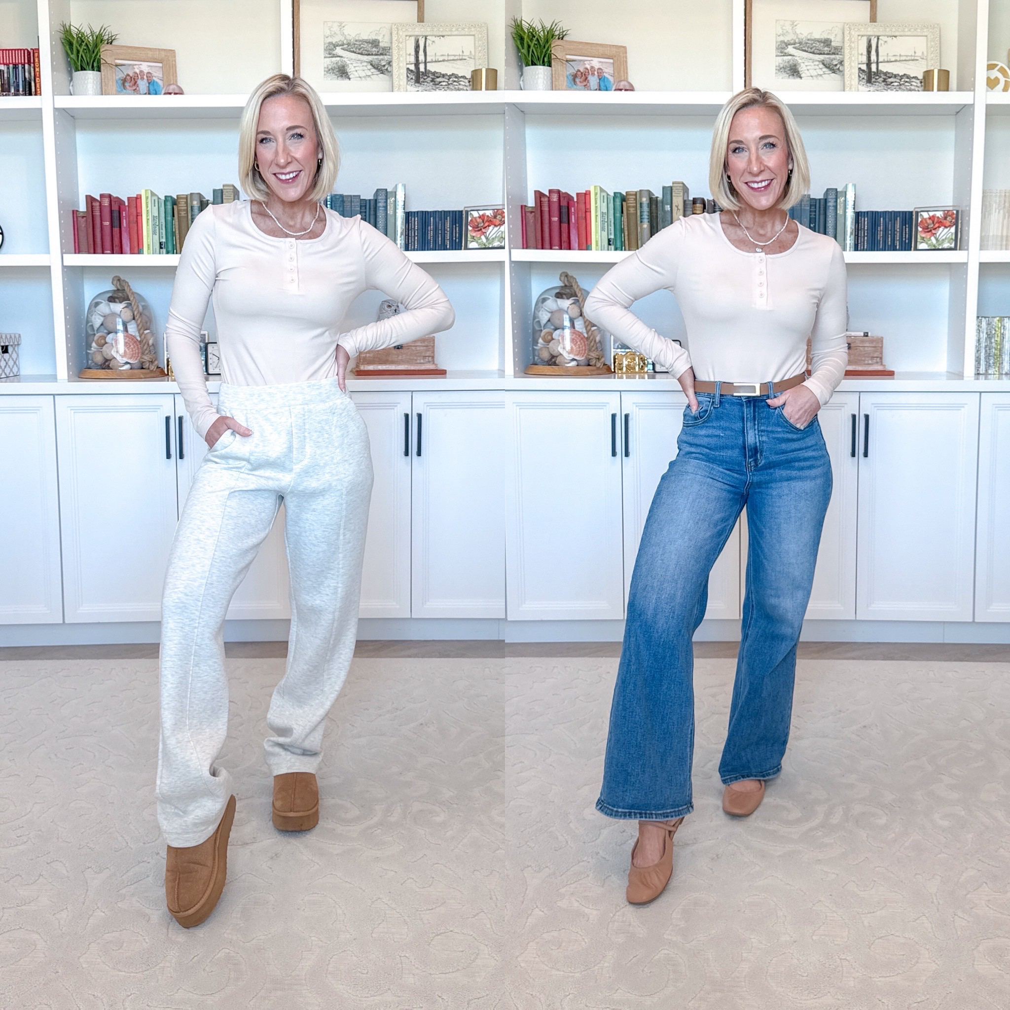 Amazon - 4 tops - from casual to date night. Long Sleeve Henley Slim Fit Shirt - size small. 10 colors. * High-Waisted Bounce Fleece Trouser Sweatpants - size XS. * Wide leg jeans - size 25. ** All accessories and shoes linked as well. 

 

#LTKootd #LTKSeasonal #LTKOver40