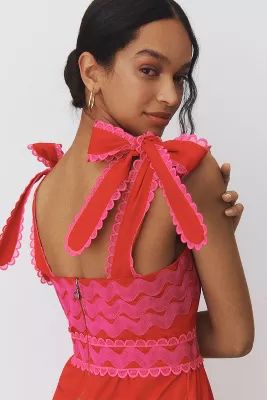 Celia B Jade Embroidered Square-Neck A-Line Dress | Anthropologie (US)