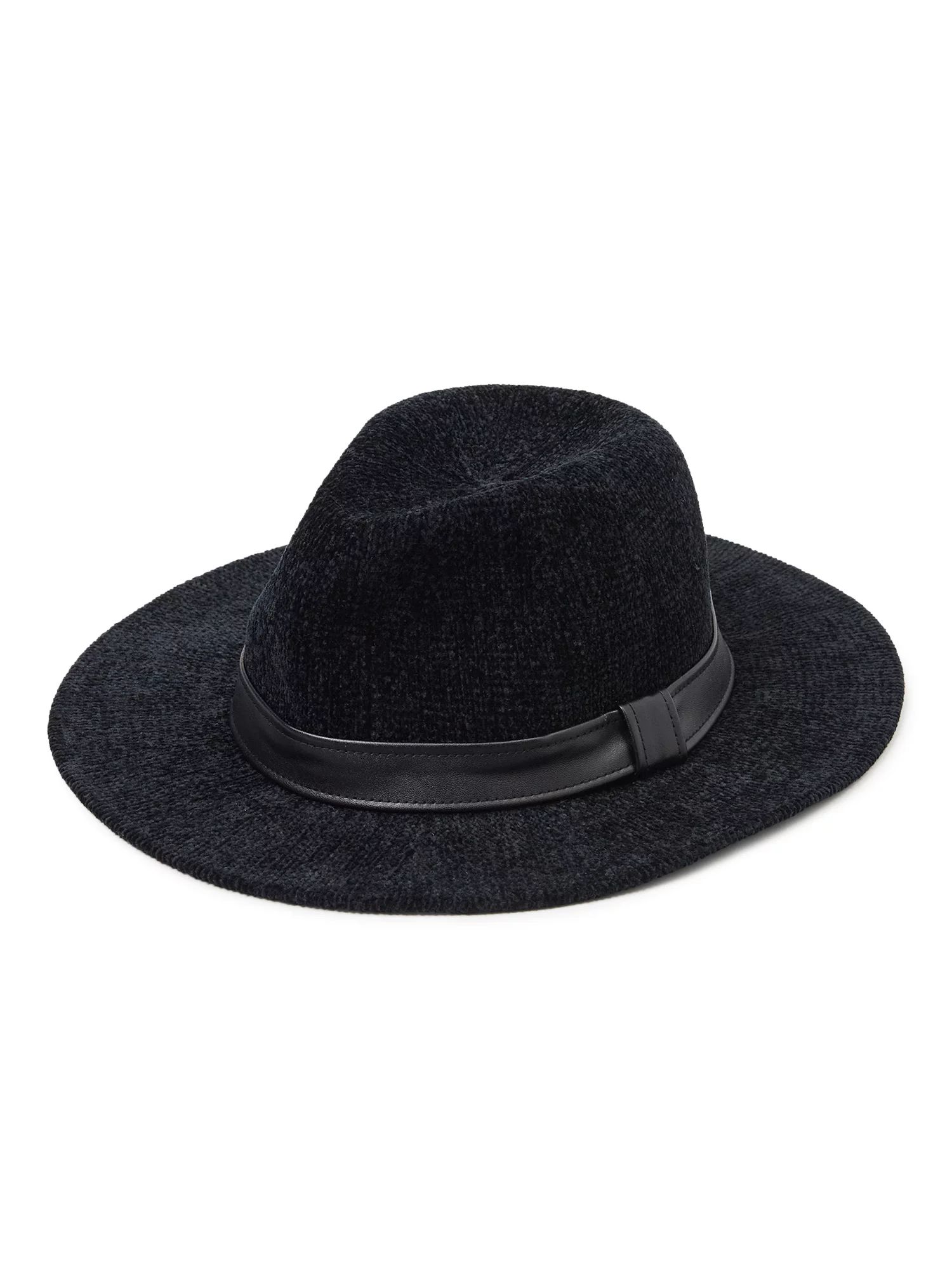 Scoop Women's Chenille Fedora with Faux Leather Trim | Walmart (US)