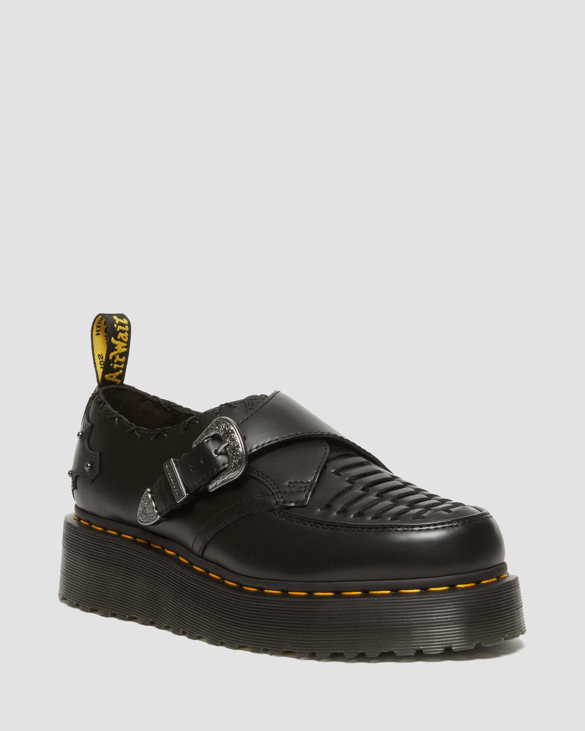 Ramsey Woven Smooth Leather Platform Creepers | Dr. Martens