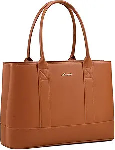 LOVEVOOK Laptop Bag for Women, 15.6 inch Computer Work Tote Bag, Waterproof Leather Shoulder Bag,... | Amazon (US)
