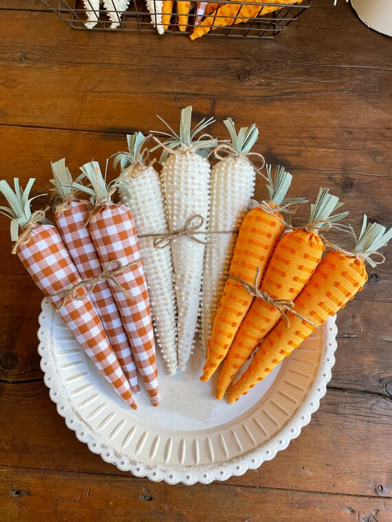 Farmhouse Fabric Easter Carrots / Table Decor / Home Decor / | Etsy | Etsy (US)