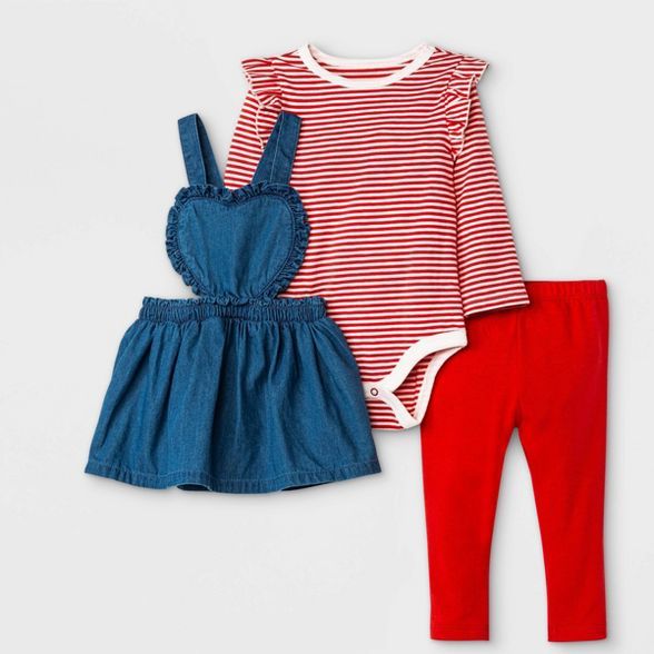 Baby Girls' Valentine Skirtall Top & Bottom Set - Cat & Jack™ Red | Target