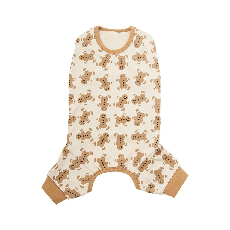 Vibrant Life Gingerbread Holiday Pet Pajamas, Beige, M | Walmart (US)