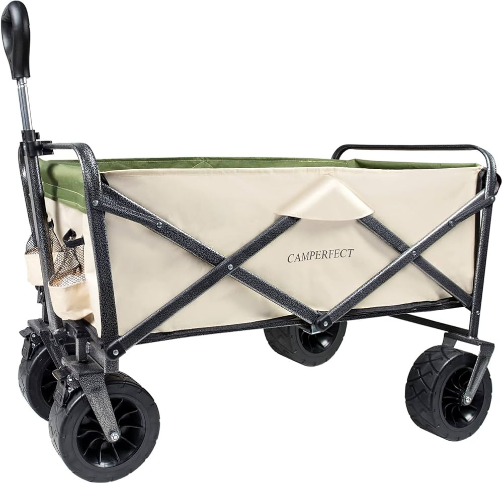Beach Wagon with Big Wheels - All-Terrain Outdoor Cart for Camping, Sports, Shopping - Foldable W... | Amazon (US)