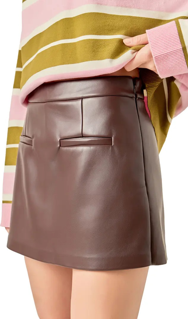 English Factory Faux Leather Skort | Nordstrom | Nordstrom