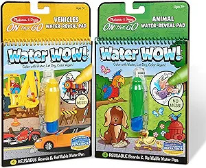 Melissa & Doug On the Go Water Wow! Reusable Water-Reveal Activity Pads, 2-pk, Vehicles, Animals ... | Amazon (US)