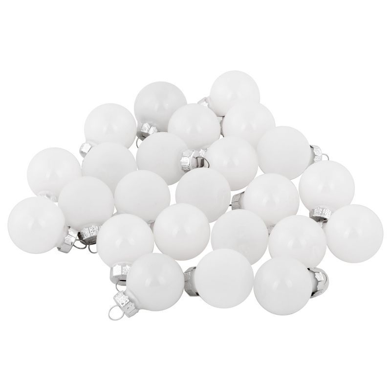 Northlight 24ct White Shiny & Matte Glass Christmas Ball Ornaments 1-Inch (25mm) | Target