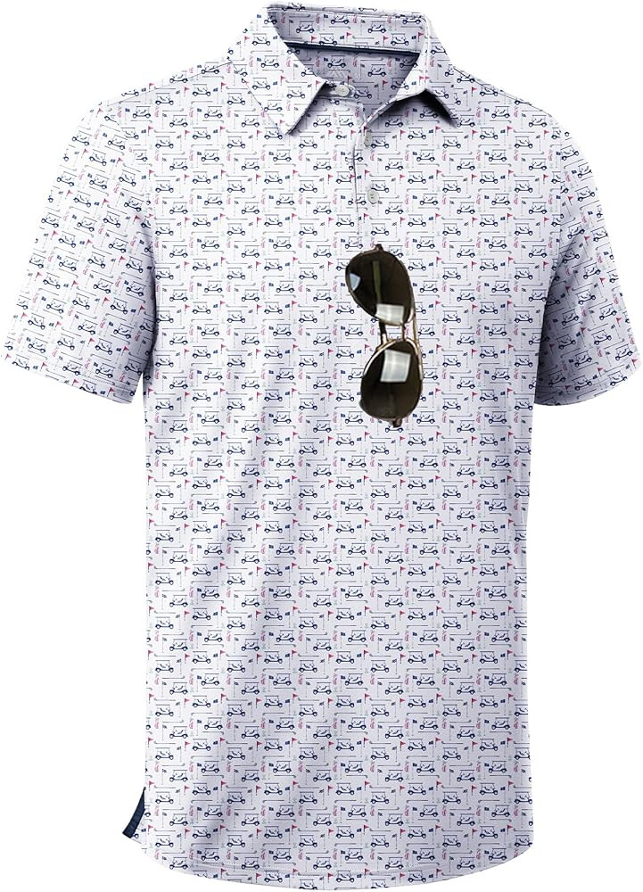 ZITY Men's Golf Shirts Short Sleeve Moisture Wicking Performance Print Patterns Casual Collared G... | Amazon (US)