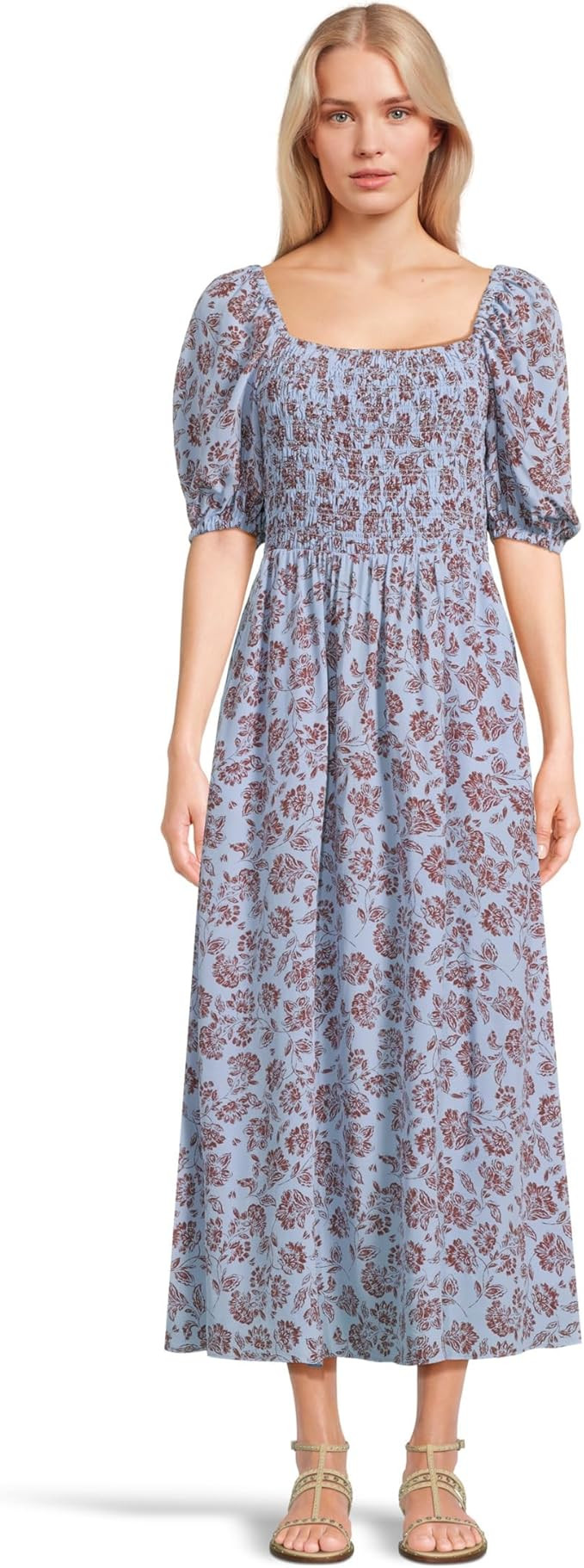 Madewell Women's Smocked Short Sleeve Midi | Amazon (US)