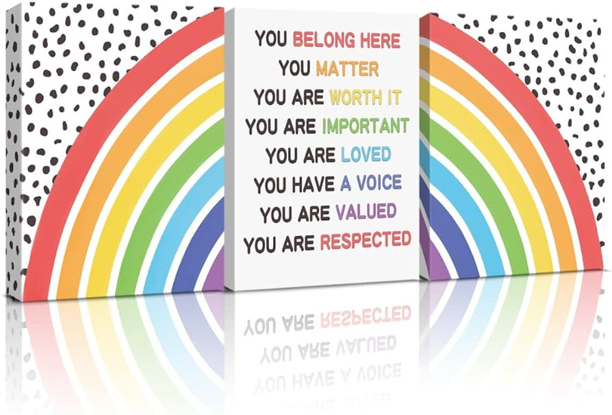 HPNIUB Rainbow Motivational Art Print, Office Lettering Quote Wall Art Dots Poster Set of 3 Piece... | Amazon (US)