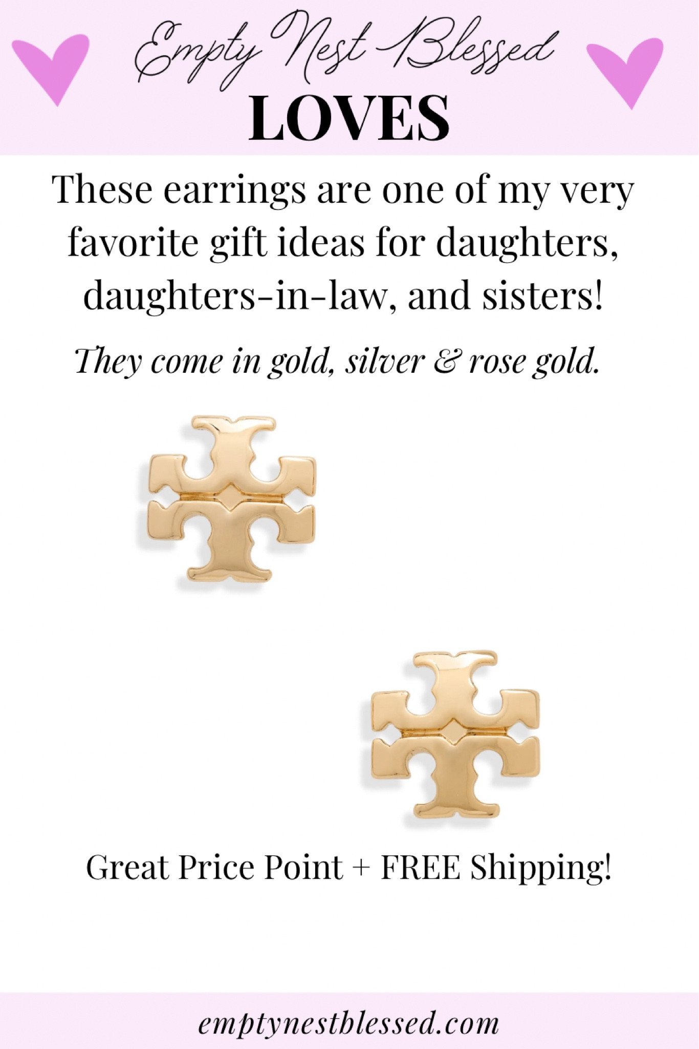 These earrings are one of my very favorite gift ideas for daughters, daughters-in-law, and sisters! 
They come in gold, silver and rose gold!
Great price point + free shipping!

#LTKGiftGuide #LTKFindsUnder100 #LTKHoliday