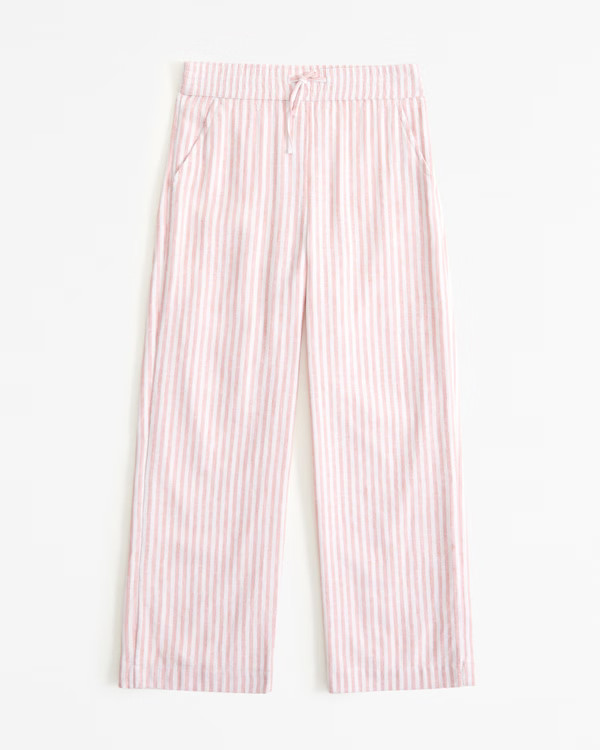 girls linen-blend pull-on pants | girls 40% off back-to-school favorites | Abercrombie.com | Abercrombie & Fitch (US)