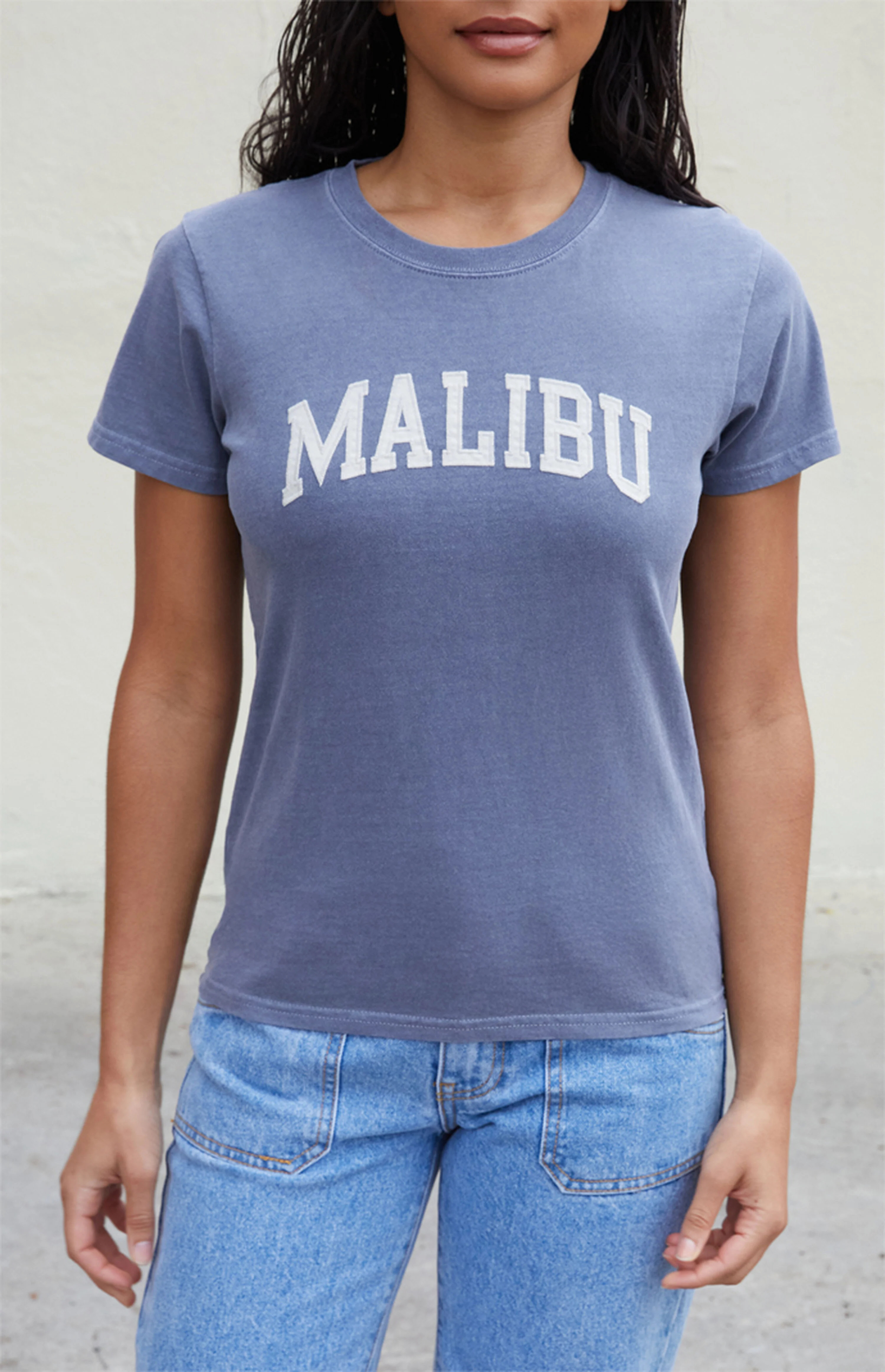 John Galt Navy Chloe Malibu Embroidered T-Shirt | PacSun