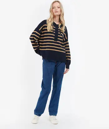 Barbour Odette Stripe Cotton Hooded Sweater | Nordstrom | Nordstrom