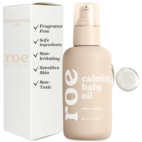Roe Wellness Baby Oil Calming & Soothes, Hydrates Rough and Irritated Skin | All Natural Non-Greasy Hydrating Baby Oil | Moisturize Full Body (Calming Baby Oil) | Amazon (US)