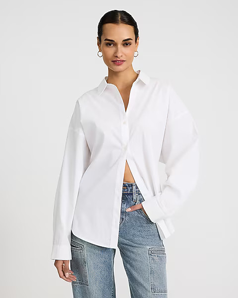 Poplin Boyfriend Portofino Shirt | Express