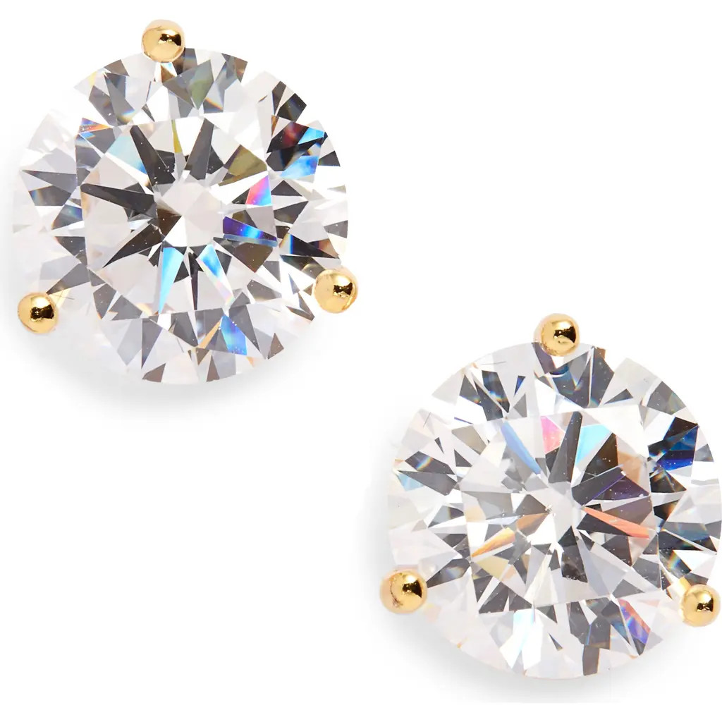 Nordstrom Cubic Zirconia Stud Earrings - 8.0ct. in Gold at Nordstrom | Nordstrom