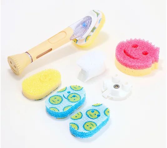 9pc Dish Daddy Soap Wand with Interchangable Cleaning Heads by Scrub Daddy - QVC.com | QVC
