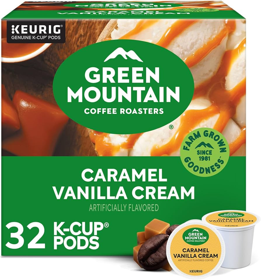Green Mountain Coffee Roasters Caramel Vanilla Cream, Single-Serve Keurig K-Cup Pods, Flavored Li... | Amazon (US)