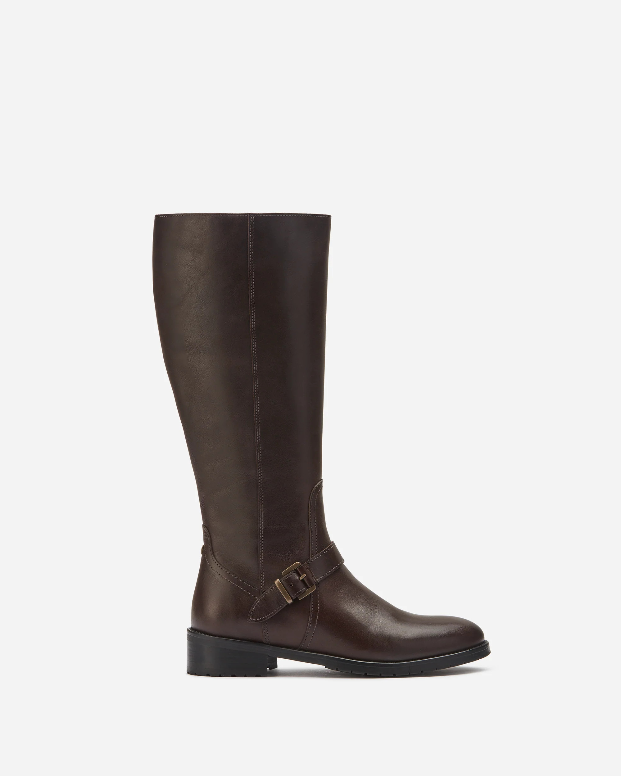 Charlotte Knee High Boots in Dark Brown Leather | DuoBoots