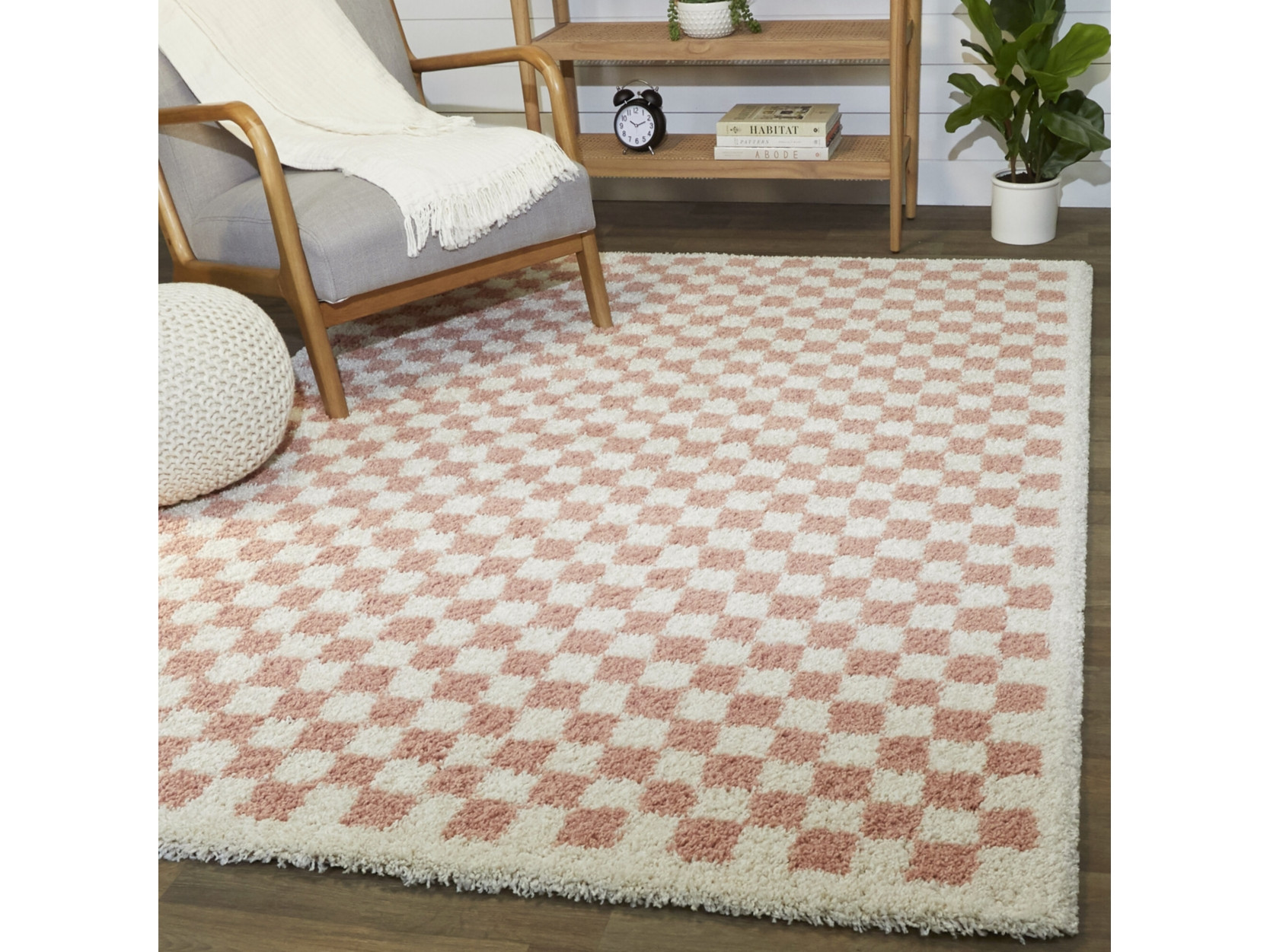 Balta Covey Checkered Shag 5' 3" x 7' Area Rug | Ashley