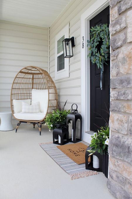 Target outdoor, target home, patio furniture, porch styling, egg chair, lantern, door mat, wreath 

#LTKstyletip #LTKhome #LTKSeasonal