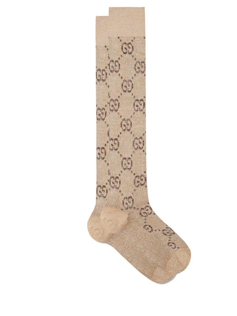 GG-jacquard cotton-blend knee-high socks | Gucci | Matches (US)