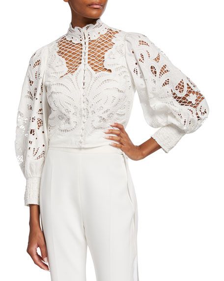 Yaz Eyelet Crop Blouse | Neiman Marcus