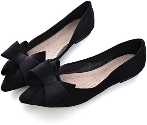 Stunner Womens Bowknot Flower Ballet Flats Pointed Toe Soft Dress Shoes | Amazon (US)