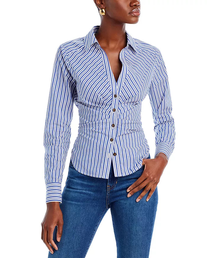 Joelle Ruched Cotton Shirt | Bloomingdale's (US)