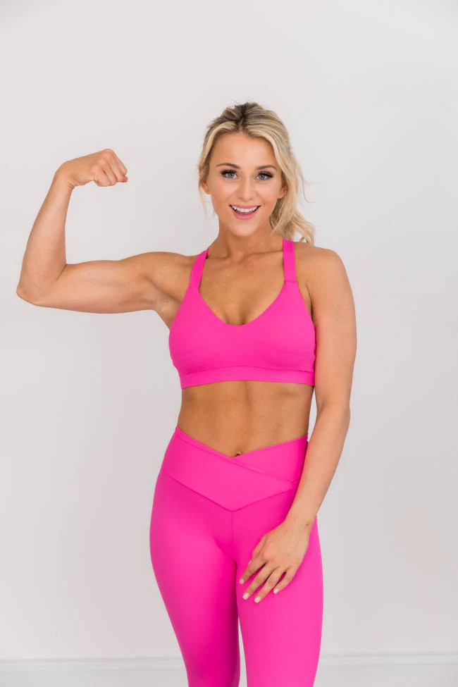 Run To You Hot Pink Sports Bra | The Pink Lily Boutique