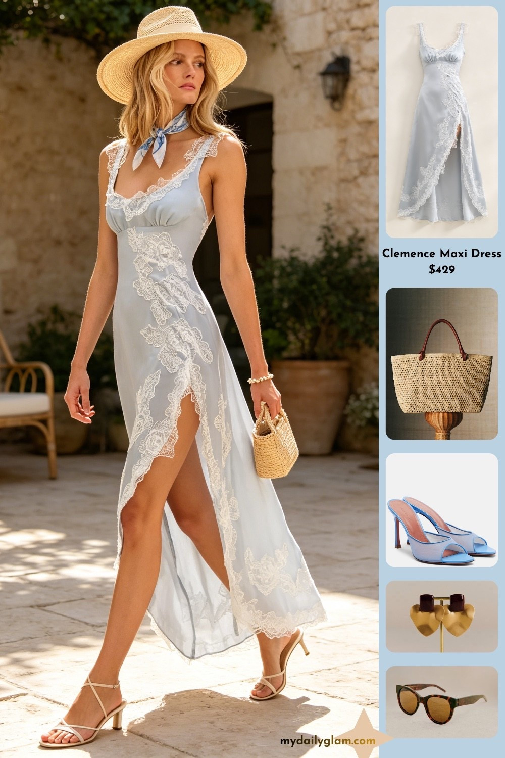 Pale Blue Lace Maxi Dress European Summer Old Money Outfit #EuropeanSummerStyle #LaceMaxiDress #OldMoneyVacation

#LTKootd #LTKOver40 #LTKSeasonal