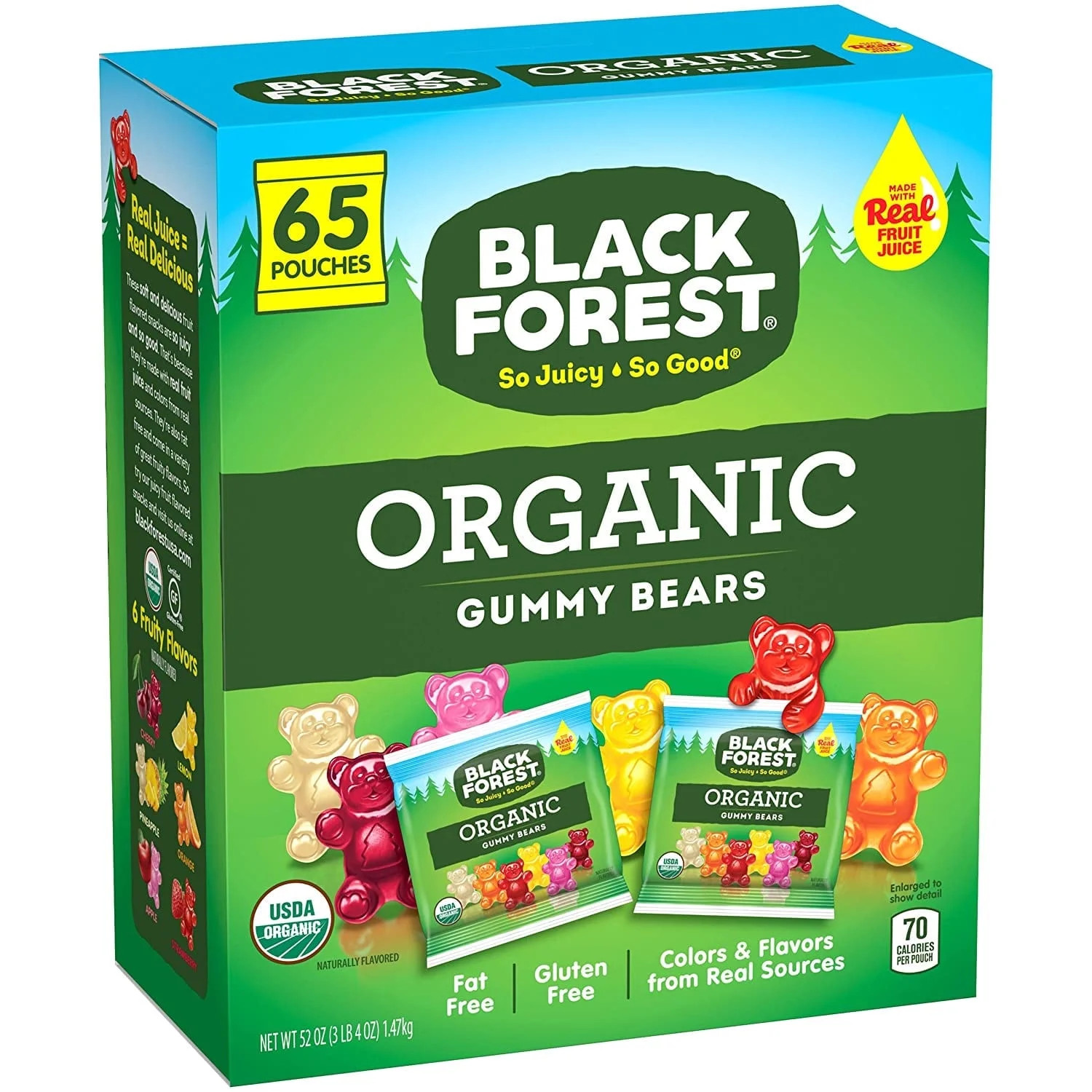 Black Forest Organic Gummy Bears Candy, 0.8 Ounce Pouches, 65 Count | Walmart (US)