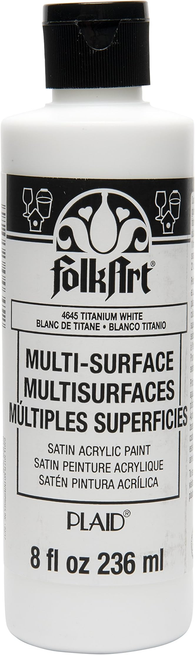 FolkArt Multi-Surface Paint (8 oz), , Titanium White | Amazon (US)