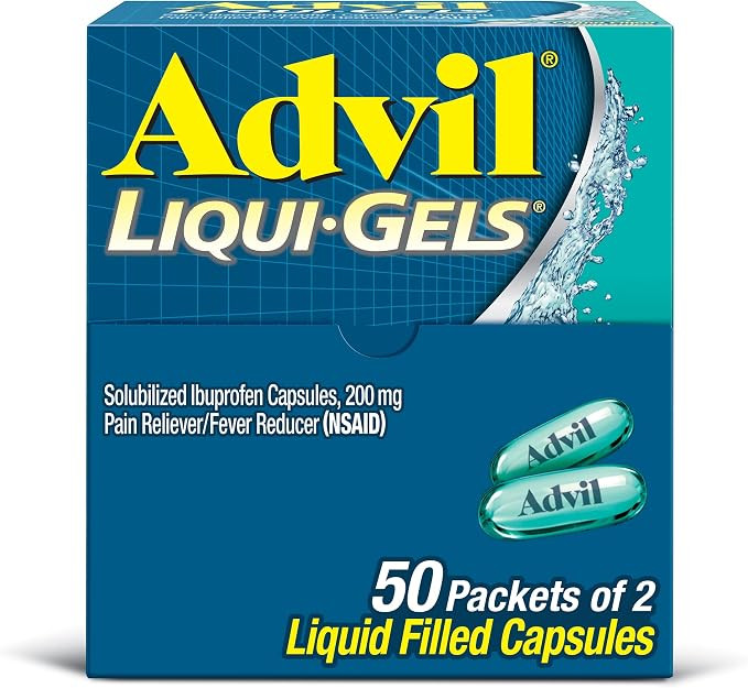 Advil Liqui-Gels Pain Reliever and Fever Reducer, Pain Medicine for Adults with Ibuprofen 200mg f... | Amazon (US)