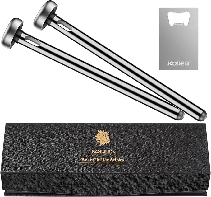 Kollea 2 x Beer Chiller Sticks for Bottles, Beverage Cooler Sticks for Beer Lovers, Unique Stainl... | Amazon (US)